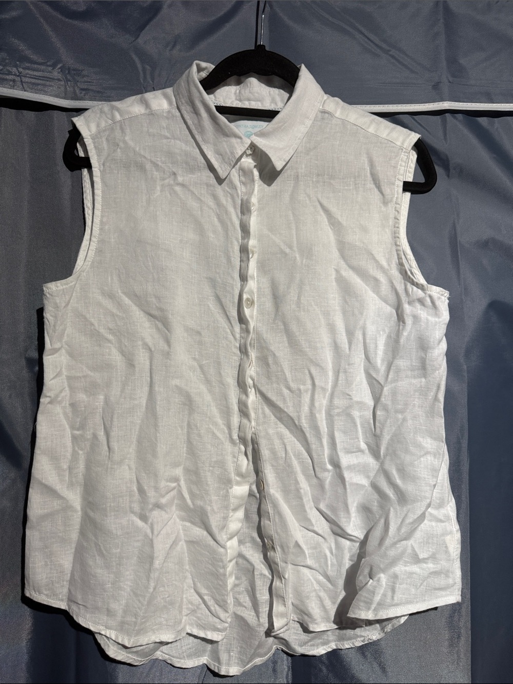 Cynthia Rowley Sleeveless Button-Down Shirt in White